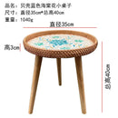 Axyaa Handmade Rattan Shells Coffee Table - Nordic Style Home Decoration