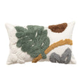 Axyaa Tufted Leaf Plush Cushion Cover for Living Room Sofa