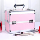 Axyaa Makeup Train Case with Adjustable Sliding Trays & Lockable Compartments