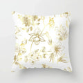 Axyaa Gold Leaf Polyester Cushion Cover - Decorative Sofa Pillow Cover