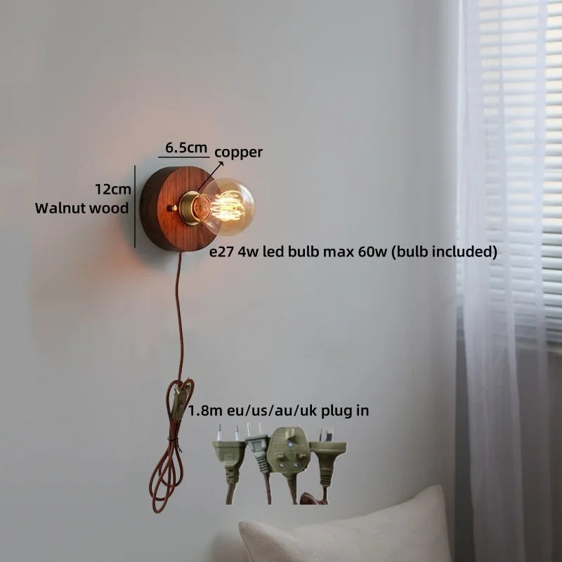 Axyaa Ceramic LED Wall Light Mirror Japan Style Bedside Lamp