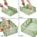Axyaa Green Foldable Storage Baskets Set for Desktop Organization