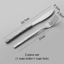 Axyaa Stainless Steel Stone Pattern Dinnerware Set Knife Fork Spoon Kitchen Tools