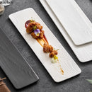 Axyaa Water Pattern Sushi Plate Serving Dish, Long Strip Plate for Restaurant