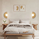 Axyaa Natural Stone Semicircle Wall Lamp with Glass Ball Lampshade
