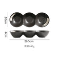 Axyaa Ceramic Three Grid Plate Set - Restaurant Snack Sushi Appetizer Seasoning Molecular Cuisine