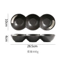 Axyaa Ceramic Three Grid Plate Set - Restaurant Snack Sushi Appetizer Seasoning Molecular Cuisine
