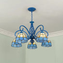Axyaa Retro LED Chandelier Tiffany Lampshade for Home Lighting