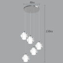 Axyaa Crystal Stair Chandelier: Modern LED Ceiling Lamp for Living Room