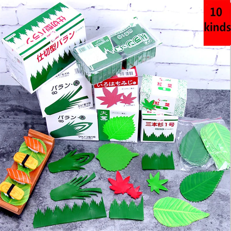 Axya Fresh Sushi Leaves and Red Green Leaf Decoration Plate Tray Dish