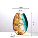 Axyaa Glass Vase - Abstract Ripple Transparent Hydroponic Flower Vase