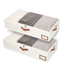 Axyaa Foldable Under Bed Storage Bag Beige Large Capacity Clear Window Handles