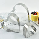 Axyaa Heart-shaped Stainless Steel Mousse Ring Mold Set for Baking & Desserts