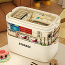 Axyaa 3-Tier Transparent First Aid Organizer Box with Lockable Pill Case