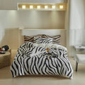 Axyaa Warm Fleece Zebra Stripe Quilt Cover, Soft & Thick, 200*230cm