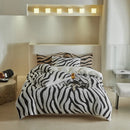 Axyaa Warm Fleece Zebra Stripe Quilt Cover, Soft & Thick, 200*230cm