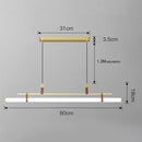 Axyaa LED Long Tube Chandelier Black/Gold Leather Acrylic Pendant Light