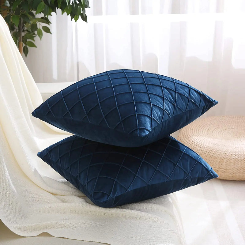 Axyaa Velvet Cushion Cover Set - Soft Nordic Throw Pillowcase for Home Decor