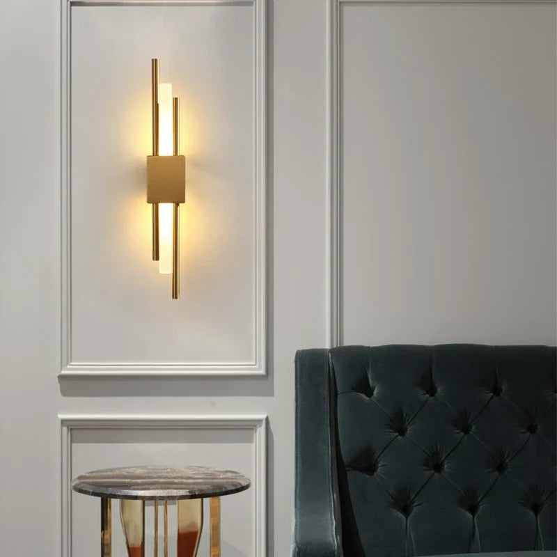 Axyaa Gold LED Wall Sconce Lighting for Modern Indoor Decor