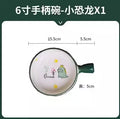 Axyaa Ceramic Noodle Bowl with Handle, Personal Tableware, Soup Plate