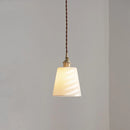 Axyaa Nordic Copper LED Pendant Lamp with Ceramic Lampshade for Living Room Chandelier