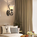 Axyaa Black Metal Chandelier with Glass Lampshade for Home Decor