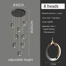 Axyaa Black Gold Chandelier Modern Minimalist Luxury Lighting for Duplex Staircase Lamp