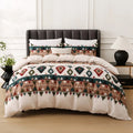 Geometric Boho Duvet Set + Pillowcase, 2/3pc Polyester Bedding, Single King Size, Axyaa Brand