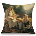 Jesus Christ Portrait Axyaa Cushion Cover: Home Decor Oil Painting Car Art Pillow Cover