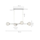 Axyaa Glass Chandelier Magic Bean Lights Chrome Pendant Lamp for Living Room