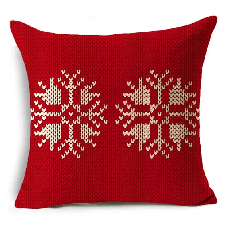 Axyaa Christmas Linen Pillowcase 45x45cm - Festive Home Decor & Gifts