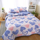 Axyaa Daisy Print Quilted Summer Quilt Set - Soft, Breathable, Washable, Comfortable