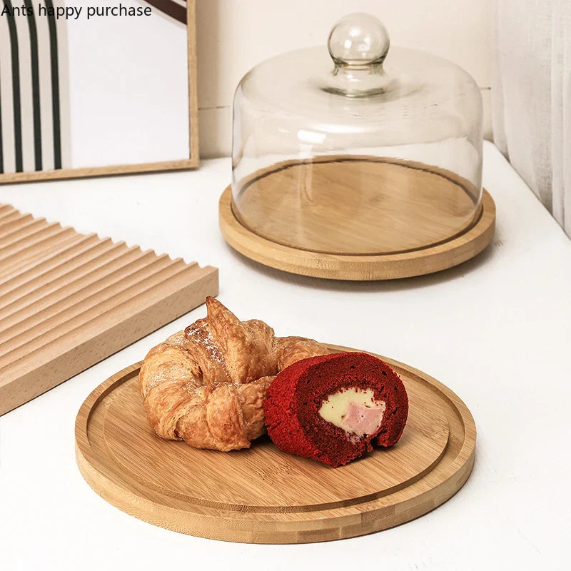Axya Rotating Cake Tray with Glass Cover and Stand