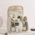 Axyaa Transparent Waterproof Travel Cosmetic Bag with Hook & Zipper