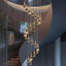 Axyaa Crystal Chandelier Stair Pendant Lamp - Modern Living Room Interior Lighting