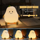 Axyaa RGB Pear Night Light: USB Rechargeable Dimmable Silicone Lamp