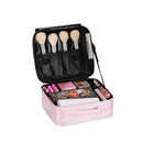 Axyaa Makeup Train Case Cosmetic Organizer with Adjustable Dividers