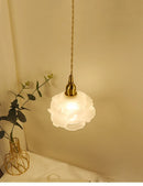 Axyaa Romantic Rose Glass Chandelier - Vintage Brass Luxury Lighting for Living, Dining, Bedroom