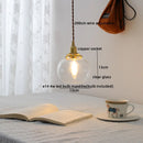 Axyaa Clear Glass LED Pendant Chandelier - Modern Copper Hanging Lamp for Home Decor