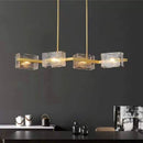 Axyaa Modern Glass Pendant Chandeliers for Living Room - Indoor LED Hanging Light Lamps