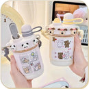 Axyaa Kawaii Boba Water Bottle with Straw Tea Infuser, 500ml