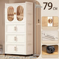 Axyaa Classic White Plastic Armoire Wardrobe Closet Organizer, Large Capacity Storage