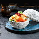 Axyaa Volcanic Stone White Bowl Set - Modern Crafted Ceramic Dish for Serving