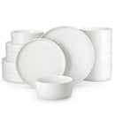Axyaa 12/16/18/24 Piece Black Rim Dinnerware Sets with Standing Edge