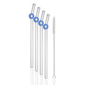 Axyaa Glass Straw Set for Drinks, 5pcs High Borosilicate Cocktail Straws & Cleaning Brush