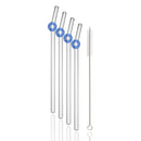 Axyaa Glass Straw Set for Drinks, 5pcs High Borosilicate Cocktail Straws & Cleaning Brush