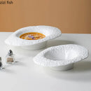 Axyaa White Ceramic Bowl Set - Restaurant Tableware Salad Pasta Sashimi Soup Bowls