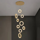 Axyaa Crystal Stair Chandelier: Modern LED Ceiling Light for Living Room