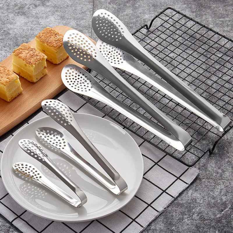 Axyaa Stainless Steel Kitchen Tongs - Nonstick Cooking Tool Clamp