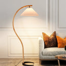 Axyaa Nordic Wood Walnut LED Floor Lamp for Cozy Home Lighting